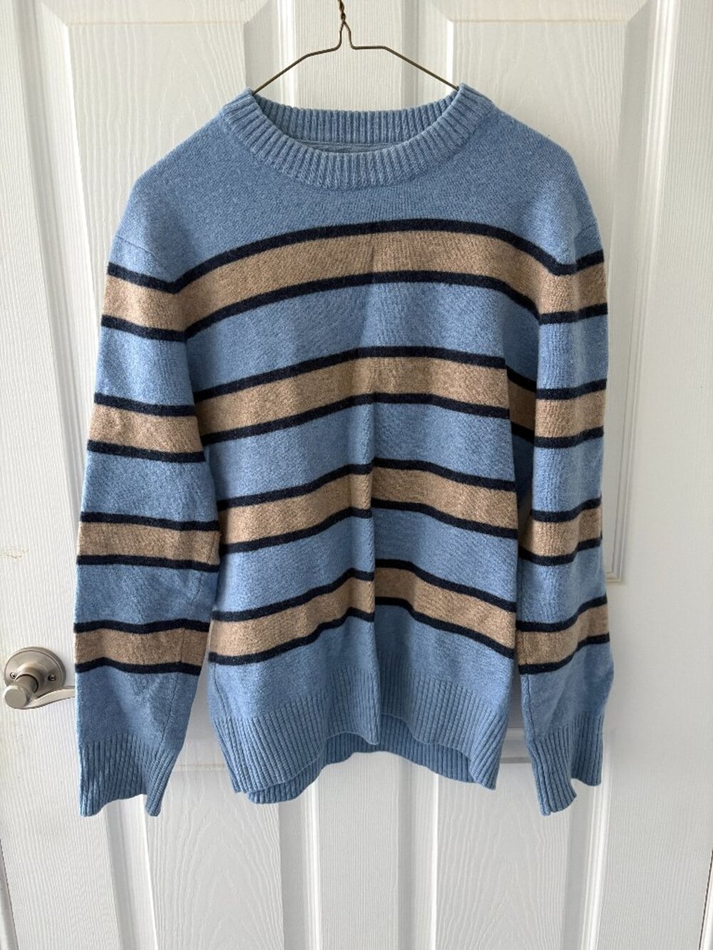 Roots - Large Blue & Brown Striped Sweater